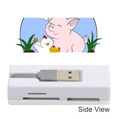 Go Vegan - Cute Pig And Chicken Memory Card Reader (stick)  by Valentinaart