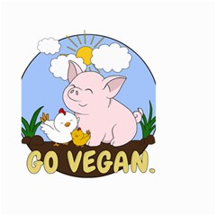 Go Vegan - Cute Pig And Chicken Small Garden Flag (two Sides) by Valentinaart