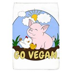 Go Vegan - Cute Pig and Chicken Flap Covers (L)  Front