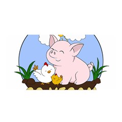 Go Vegan - Cute Pig And Chicken Satin Wrap by Valentinaart