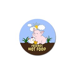 Friends Not Food - Cute Pig And Chicken Golf Ball Marker by Valentinaart