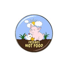 Friends Not Food - Cute Pig And Chicken Hat Clip Ball Marker by Valentinaart