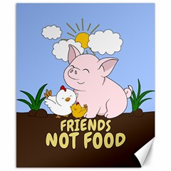 Friends Not Food - Cute Pig And Chicken Canvas 8  X 10  by Valentinaart