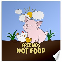 Friends Not Food - Cute Pig And Chicken Canvas 12  X 12  