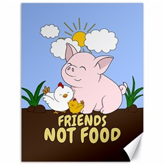 Friends Not Food - Cute Pig And Chicken Canvas 18  X 24   by Valentinaart