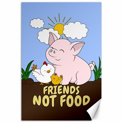 Friends Not Food - Cute Pig And Chicken Canvas 20  X 30   by Valentinaart