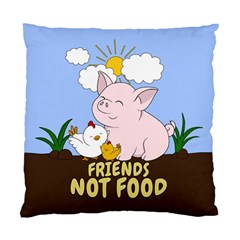 Friends Not Food - Cute Pig And Chicken Standard Cushion Case (two Sides) by Valentinaart