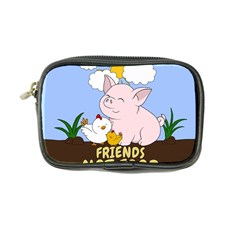 Friends Not Food - Cute Pig And Chicken Coin Purse by Valentinaart