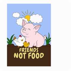 Friends Not Food - Cute Pig And Chicken Large Garden Flag (two Sides) by Valentinaart