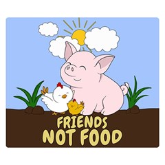 Friends Not Food - Cute Pig And Chicken Double Sided Flano Blanket (small)  by Valentinaart