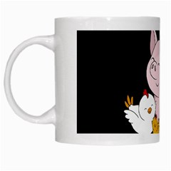 Friends Not Food - Cute Pig And Chicken White Mugs by Valentinaart