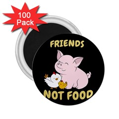 Friends Not Food - Cute Pig And Chicken 2 25  Magnets (100 Pack)  by Valentinaart