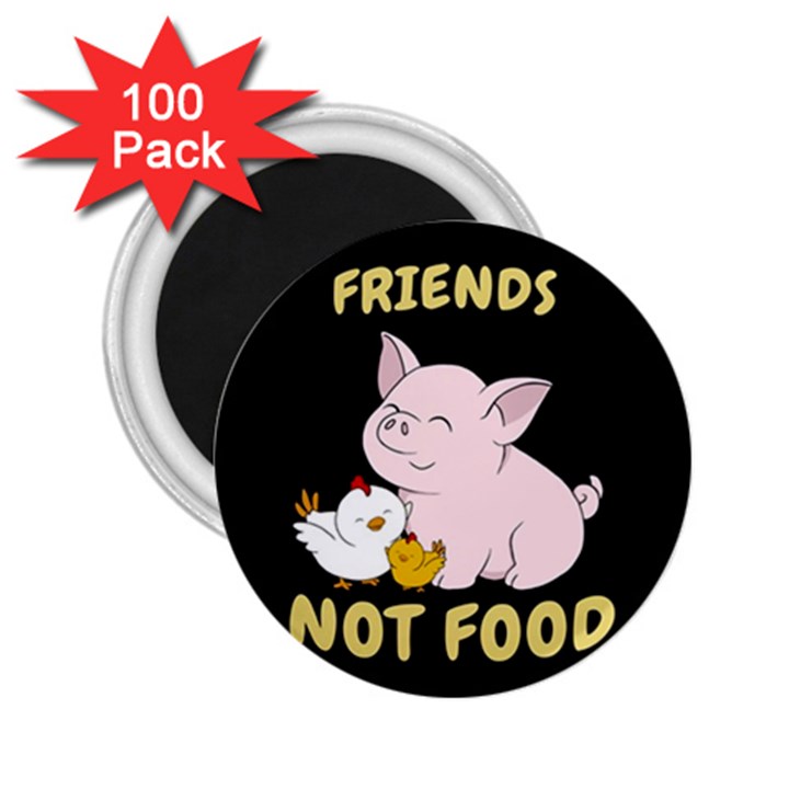 Friends Not Food - Cute Pig and Chicken 2.25  Magnets (100 pack) 