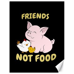 Friends Not Food - Cute Pig And Chicken Canvas 18  X 24   by Valentinaart