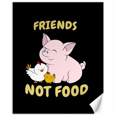 Friends Not Food - Cute Pig And Chicken Canvas 11  X 14   by Valentinaart