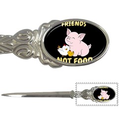 Friends Not Food - Cute Pig And Chicken Letter Openers by Valentinaart