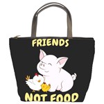 Friends Not Food - Cute Pig and Chicken Bucket Bags Front