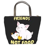 Friends Not Food - Cute Pig and Chicken Bucket Bags Back