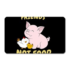 Friends Not Food - Cute Pig And Chicken Magnet (rectangular) by Valentinaart