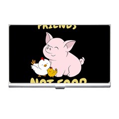 Friends Not Food - Cute Pig And Chicken Business Card Holders by Valentinaart