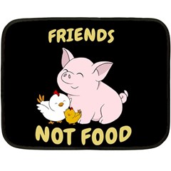 Friends Not Food - Cute Pig And Chicken Double Sided Fleece Blanket (mini)  by Valentinaart