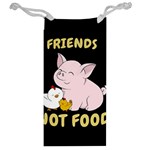 Friends Not Food - Cute Pig and Chicken Jewelry Bag Back