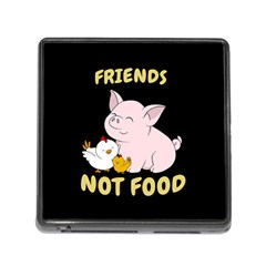 Friends Not Food - Cute Pig And Chicken Memory Card Reader (square) by Valentinaart