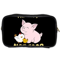 Friends Not Food - Cute Pig And Chicken Toiletries Bags 2-side by Valentinaart