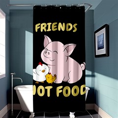 Friends Not Food - Cute Pig And Chicken Shower Curtain 36  X 72  (stall)  by Valentinaart