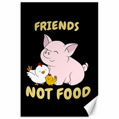 Friends Not Food - Cute Pig And Chicken Canvas 20  X 30   by Valentinaart