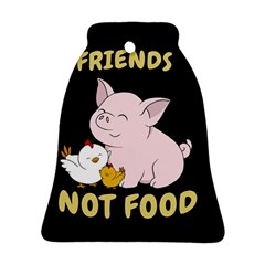 Friends Not Food - Cute Pig And Chicken Bell Ornament (two Sides) by Valentinaart