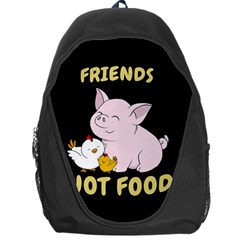 Friends Not Food - Cute Pig And Chicken Backpack Bag by Valentinaart