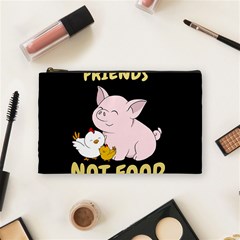 Friends Not Food - Cute Pig And Chicken Cosmetic Bag (medium)  by Valentinaart