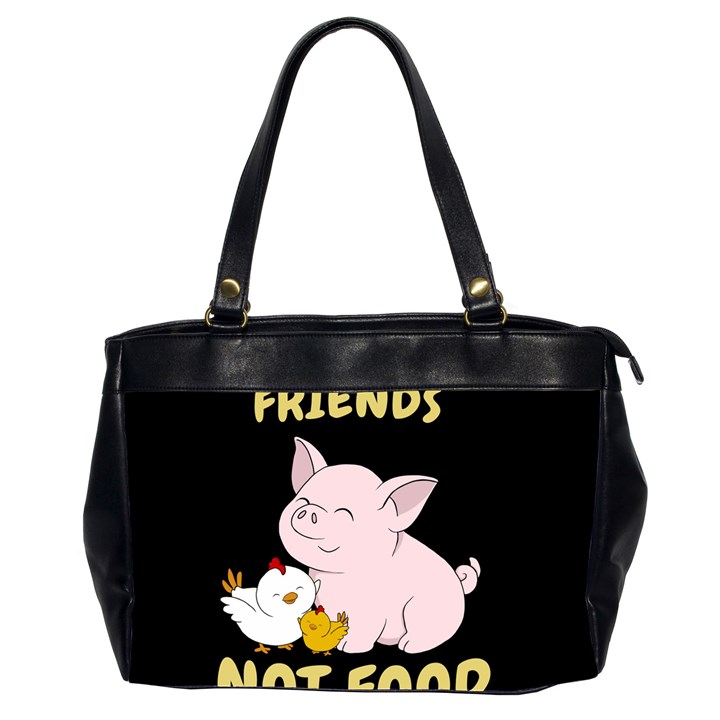 Friends Not Food - Cute Pig and Chicken Office Handbags (2 Sides) 