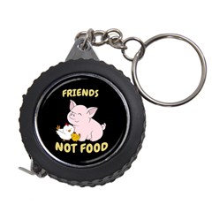 Friends Not Food - Cute Pig And Chicken Measuring Tape by Valentinaart