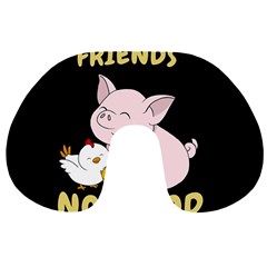 Friends Not Food - Cute Pig And Chicken Travel Neck Pillows by Valentinaart