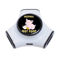 Friends Not Food - Cute Pig And Chicken 3-port Usb Hub by Valentinaart