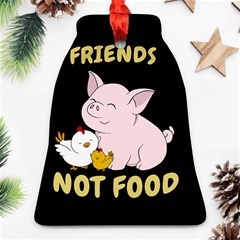 Friends Not Food - Cute Pig And Chicken Ornament (bell) by Valentinaart