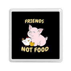 Friends Not Food - Cute Pig And Chicken Memory Card Reader (square)  by Valentinaart