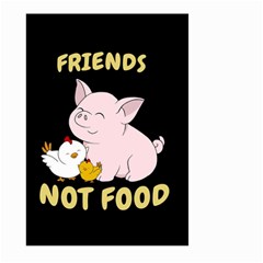 Friends Not Food - Cute Pig And Chicken Large Garden Flag (two Sides) by Valentinaart