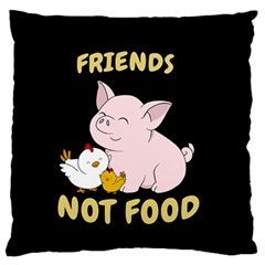 Friends Not Food - Cute Pig And Chicken Standard Flano Cushion Case (one Side) by Valentinaart