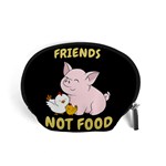 Friends Not Food - Cute Pig and Chicken Accessory Pouches (Small)  Front