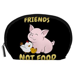 Friends Not Food - Cute Pig And Chicken Accessory Pouches (large)  by Valentinaart