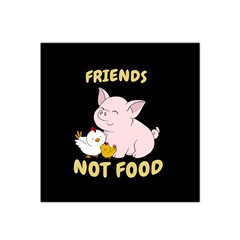 Friends Not Food - Cute Pig And Chicken Satin Bandana Scarf by Valentinaart