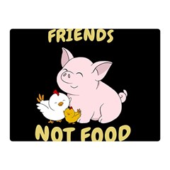 Friends Not Food - Cute Pig And Chicken Double Sided Flano Blanket (mini)  by Valentinaart