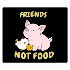 Friends Not Food - Cute Pig And Chicken Double Sided Flano Blanket (small)  by Valentinaart