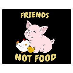 Friends Not Food - Cute Pig And Chicken Double Sided Flano Blanket (medium)  by Valentinaart