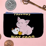 Friends Not Food - Cute Pig and Chicken Large Coin Purse Front