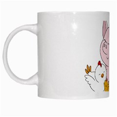 Friends Not Food - Cute Pig and Chicken White Mugs