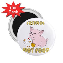 Friends Not Food - Cute Pig and Chicken 2.25  Magnets (100 pack) 